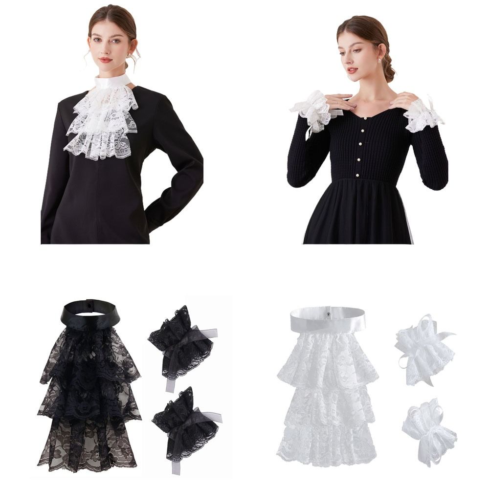 Men Accessories Wrist - Fashion Victorian Lace Jabot Collar Detachable