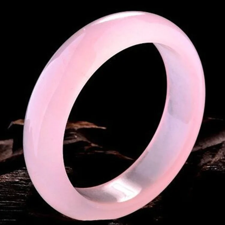 Men Accessories For Hand - Genuine Natural Pink Jade Bangle Bracelet