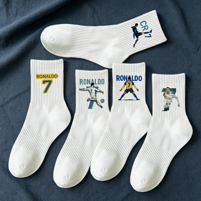 Men'S Accessories Pouch - 5pairs Cristiano Ronaldo CR7 Men Mid-Tube