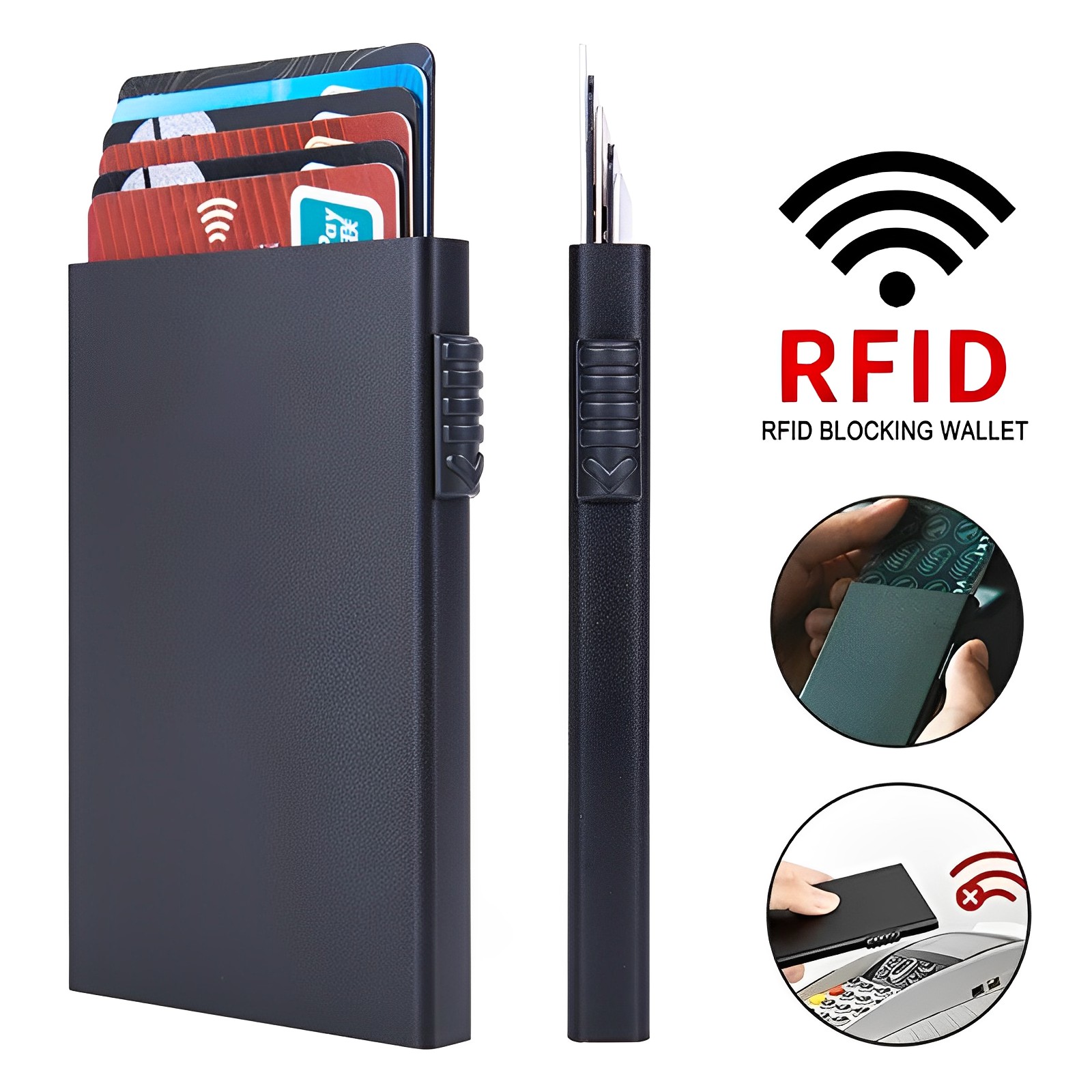 Card Case Minimalist - Anti-RFID Blocking Wallet for Men -