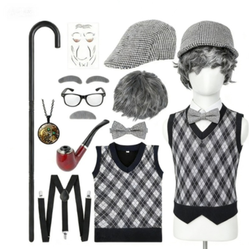 Halloween Festival Old Man Cos - Men'S Accessories In The 1920S ulasan dan harga
