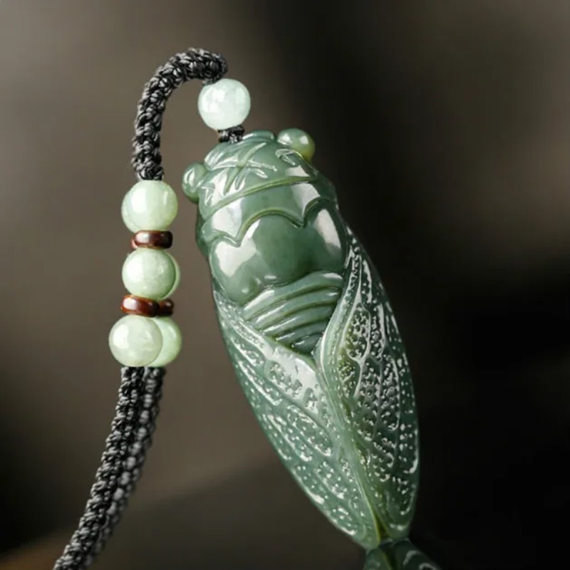 Natural Hetian Jade Cicada Pen - Men Accessories For Hand ulasan dan harga