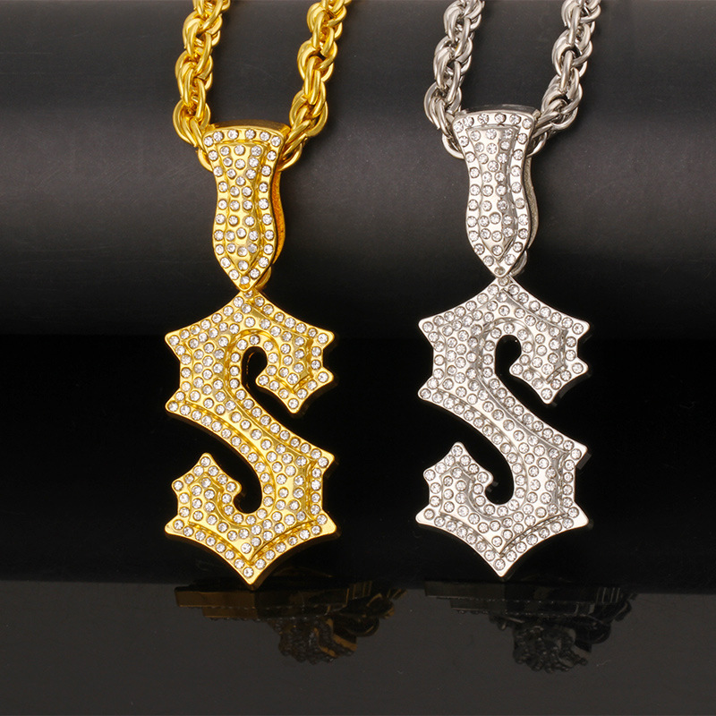 New Letter S Hip Hop Necklace  - Men Accessories Singapore ulasan dan harga