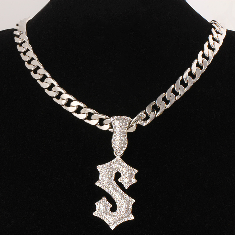 New Letter S Hip Hop Necklace  - Men Accessories Singapore ulasan dan harga