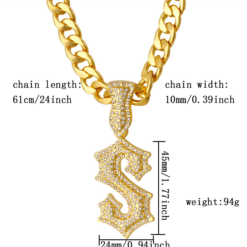 New Letter S Hip Hop Necklace  - Men Accessories Singapore ulasan dan harga