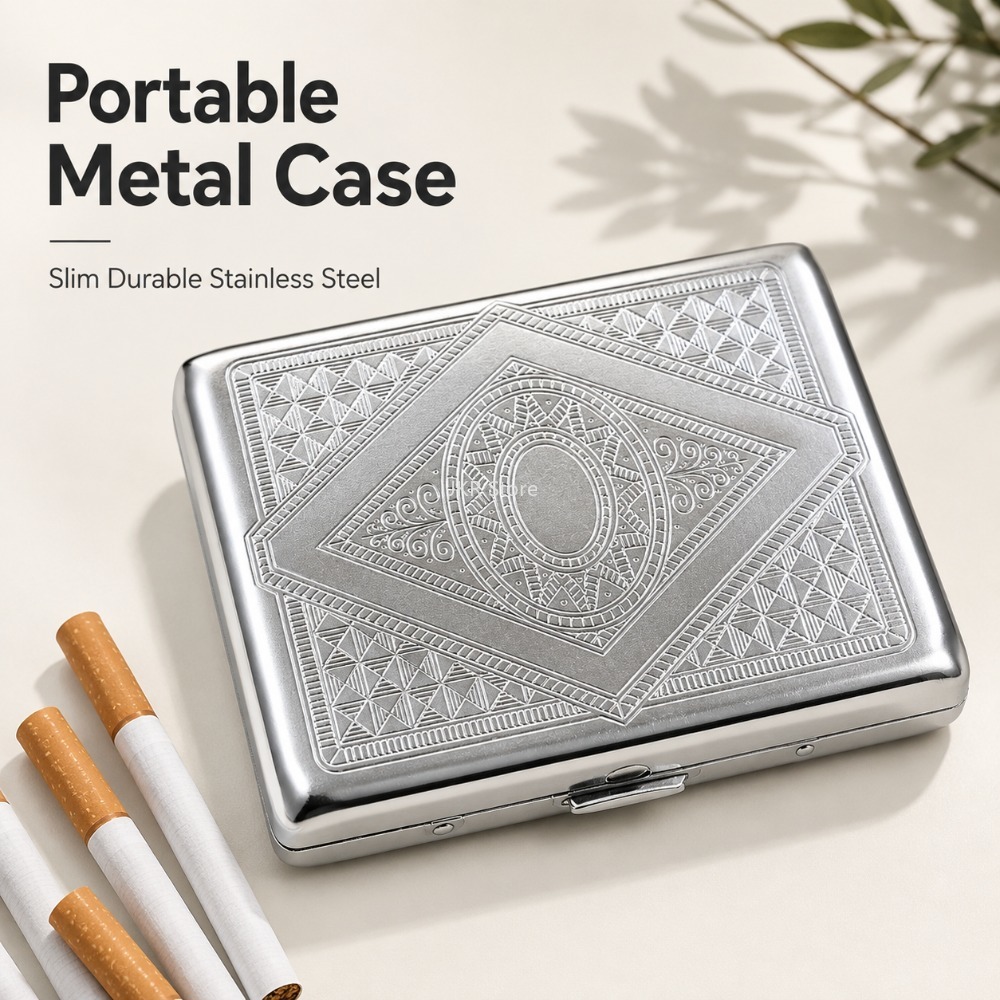 Stainless Steel Cigarette Box  - Men'S Mens Accessories ulasan dan harga