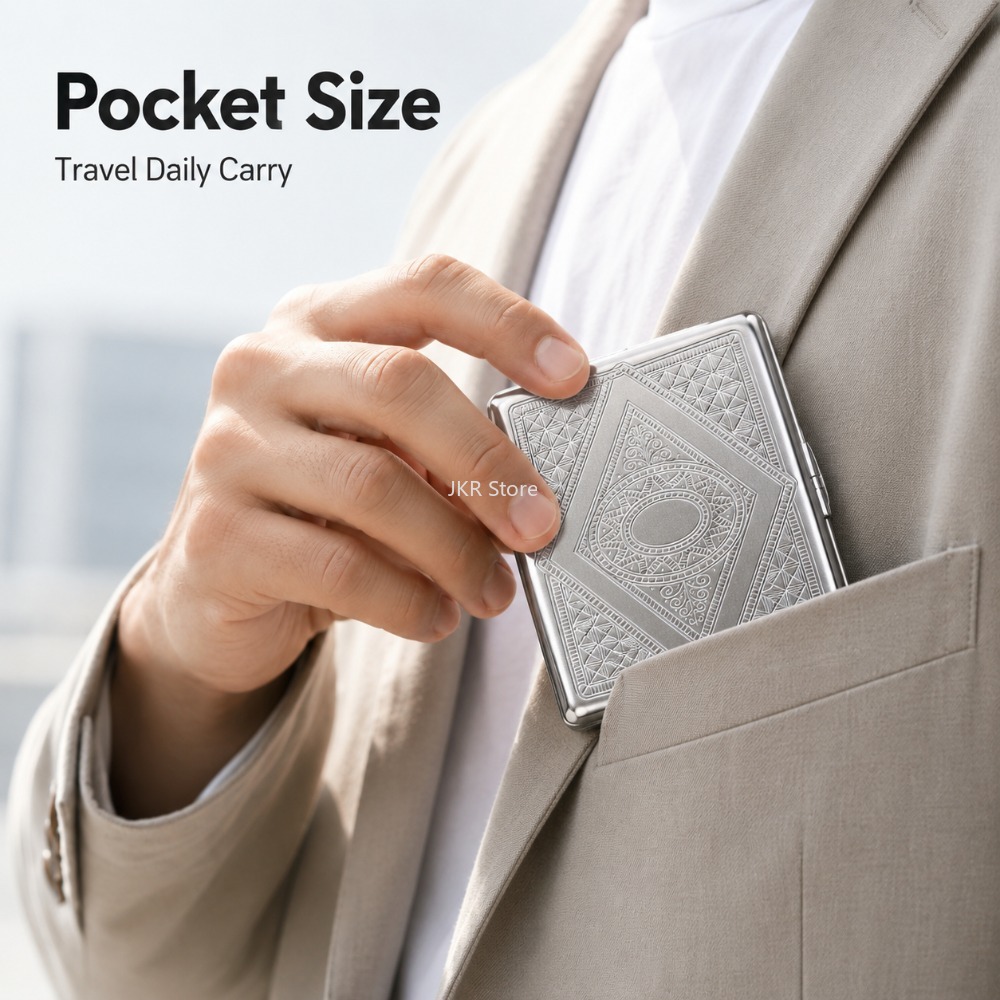 Stainless Steel Cigarette Box  - Men'S Mens Accessories ulasan dan harga