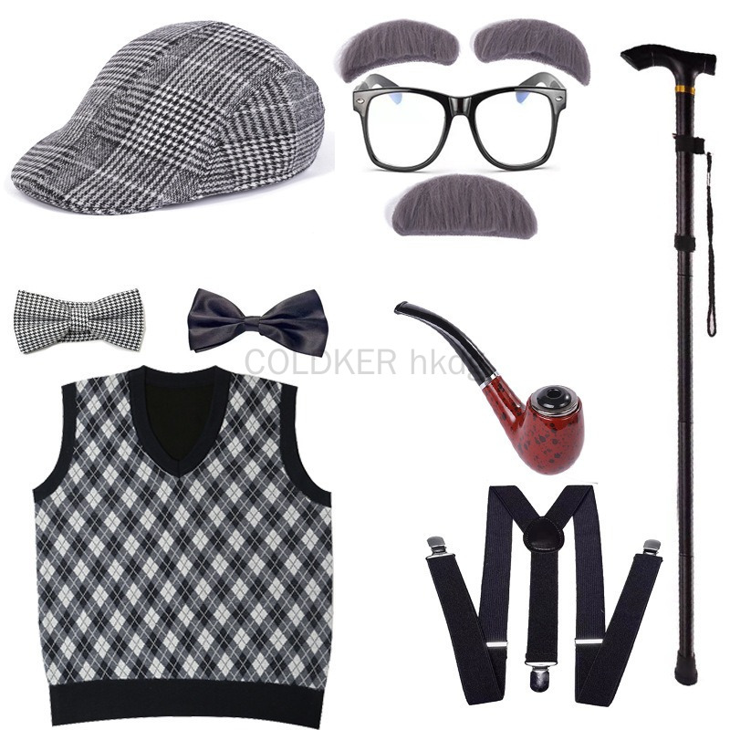 Halloween Festival Old Man Cos - Men'S Accessories In The 1920S ulasan dan harga