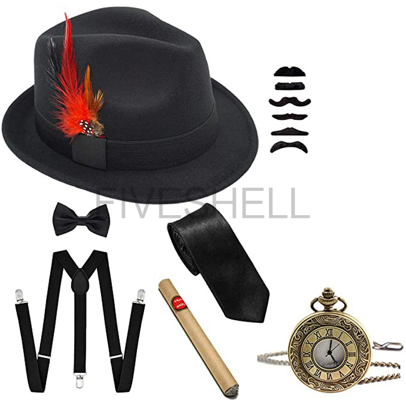 Mens 1920s Gatsby Gangster Cos - Men'S Accessories In The 1920S ulasan dan harga