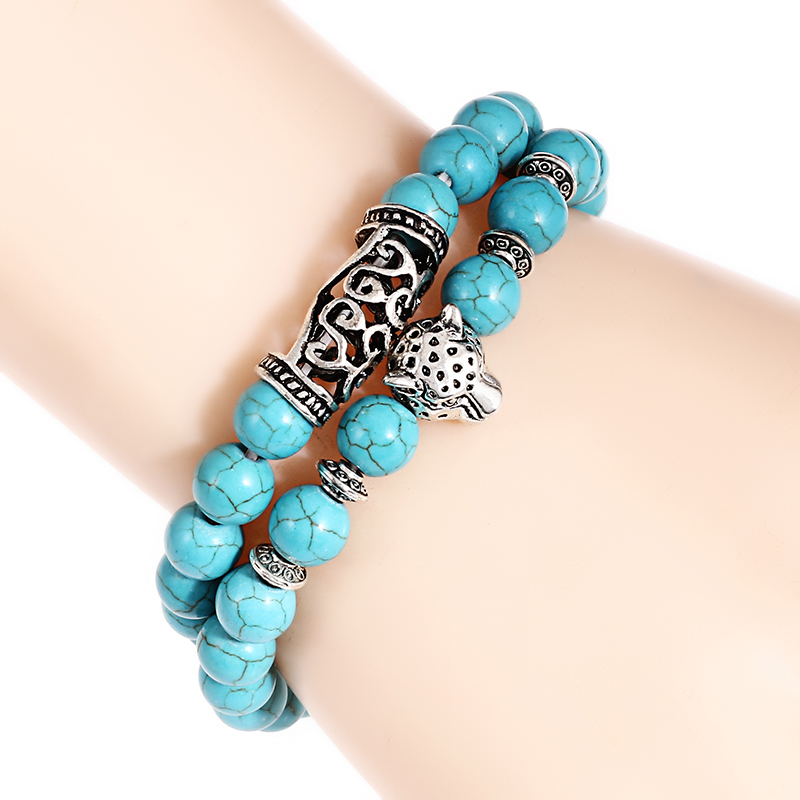 Premium 2Pcs/Set Leopard Beade - Men Accessories Wrist ulasan dan harga