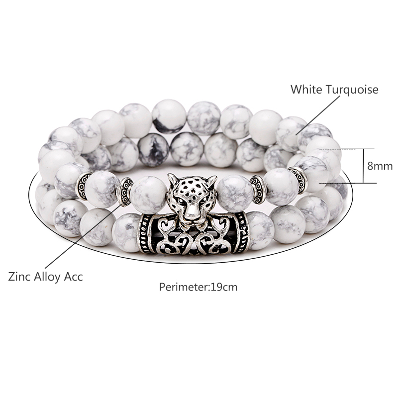 Premium 2Pcs/Set Leopard Beade - Men Accessories Wrist ulasan dan harga