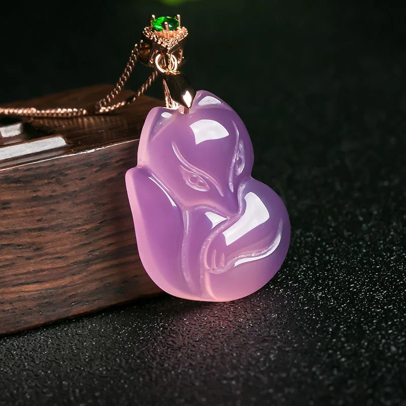Natural Purple Agate Fox Penda - Men Accessories For Hand ulasan dan harga