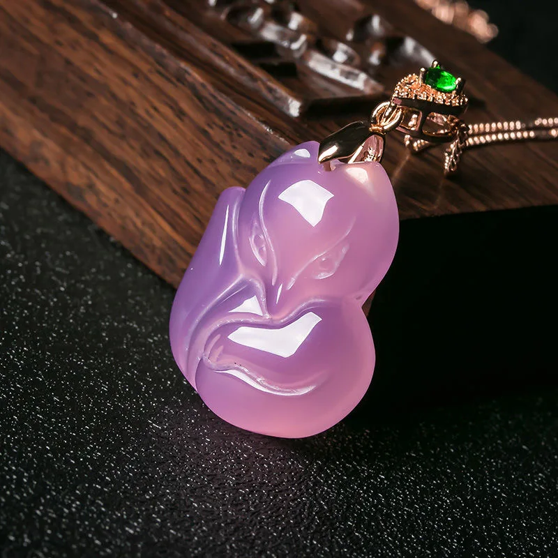 Natural Purple Agate Fox Penda - Men Accessories For Hand ulasan dan harga