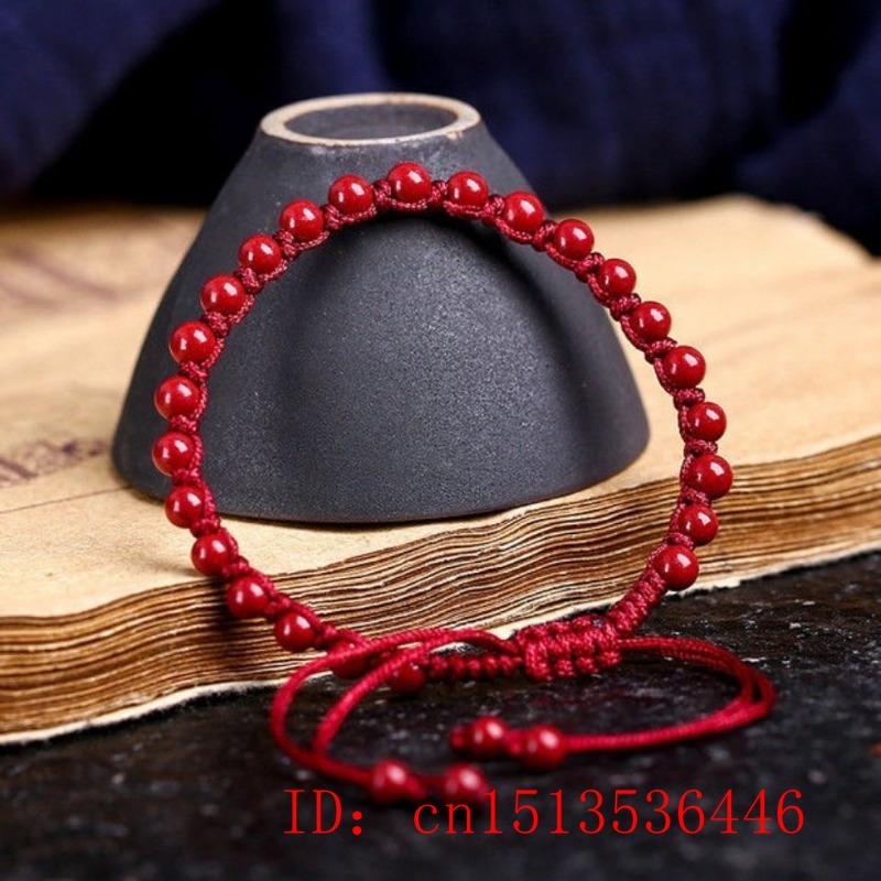 Customized Natural Red Cinnaba - Bracelet Beaded Men ulasan dan harga
