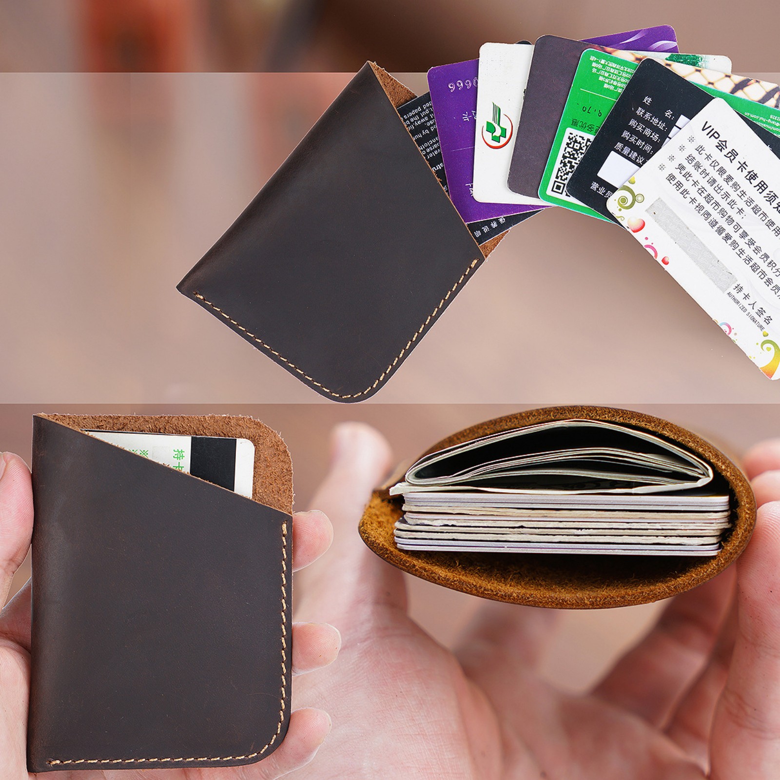 Vintage Leather Credit Card Ho - Card Case Minimalist ulasan dan harga