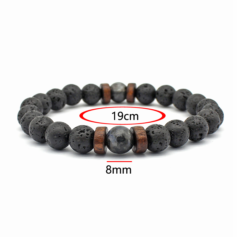 Handmade Elastic 8mm Volcanic  - Bracelet Beaded Men ulasan dan harga